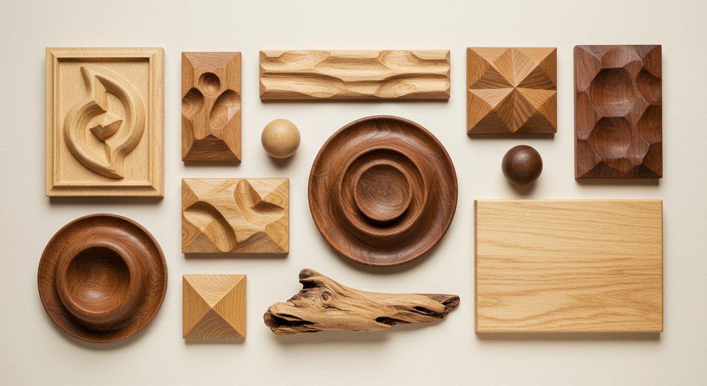 Декоративные элементы из дерева художественной обработки плоские