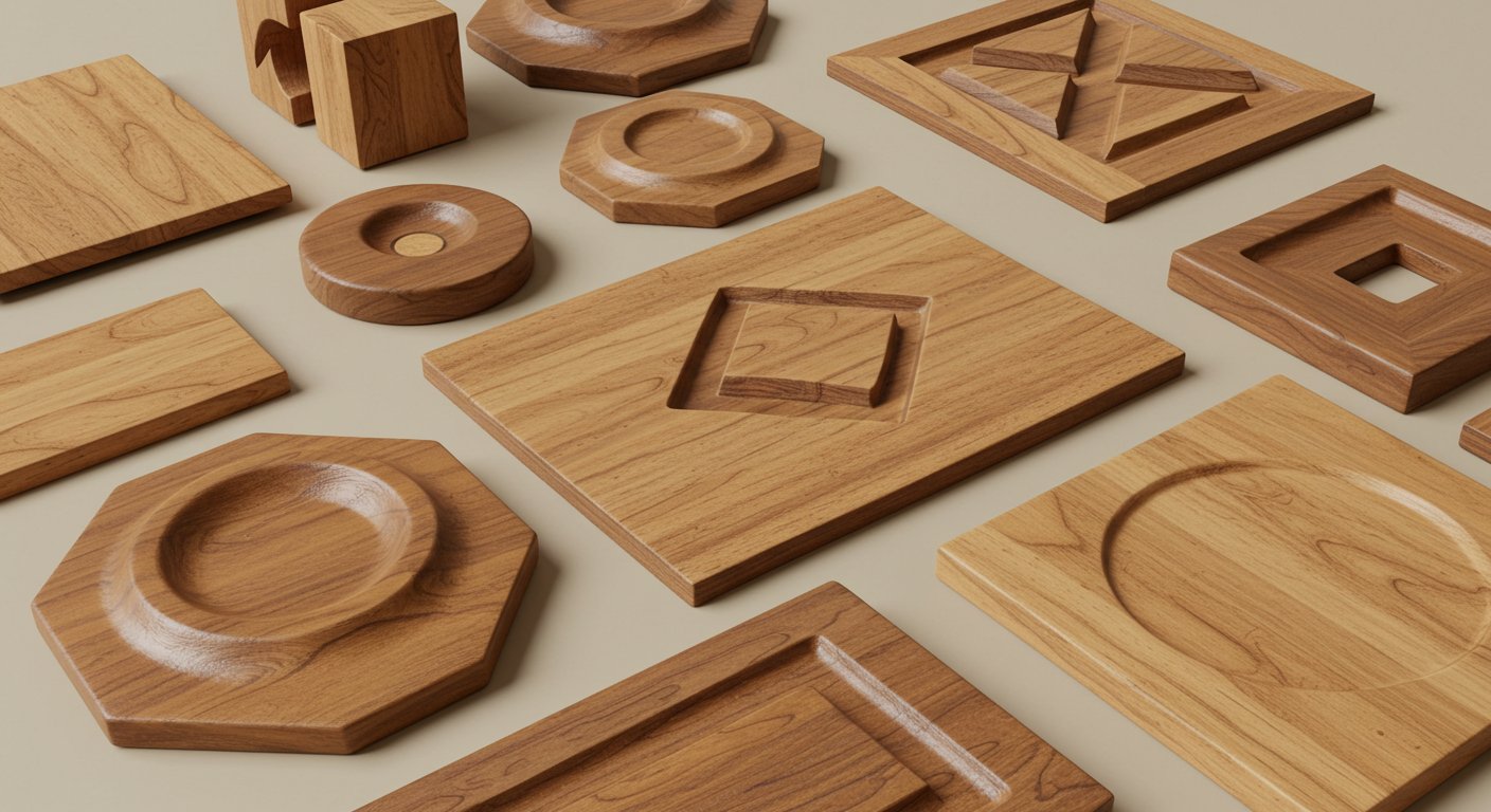 Плоские декоративные элементы из дерева