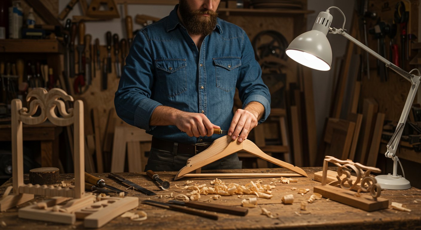 Деревянные гардеробные и вешалки