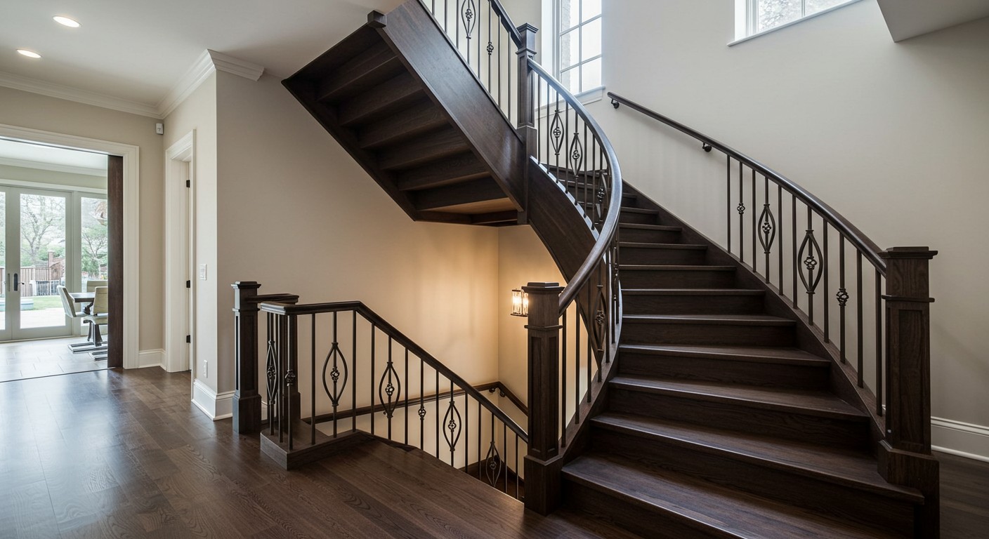 Индивидуальная лестница для частного дома