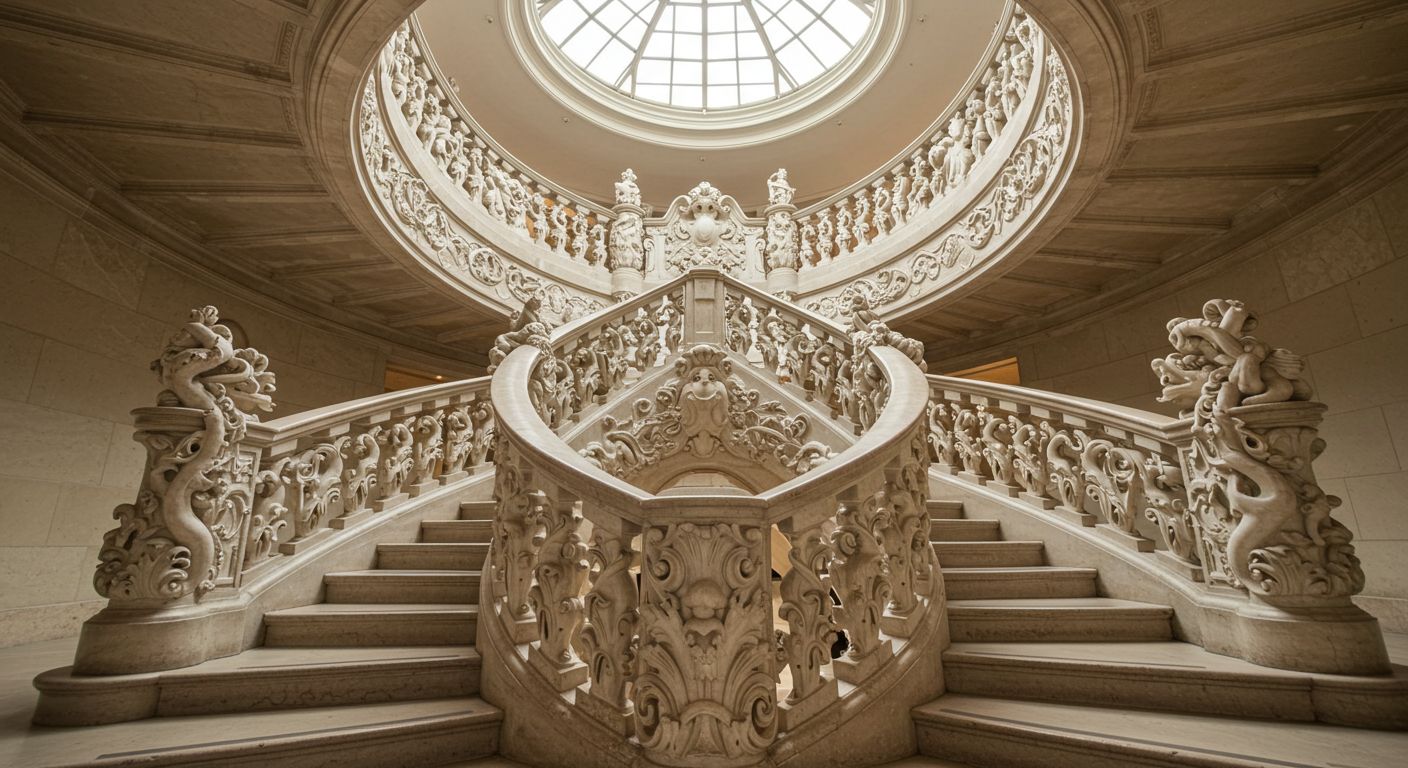 Элитная винтовая лестница с резьбой