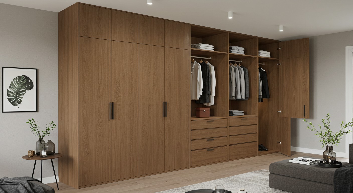 Встроенная гардеробная корпусная мебель
