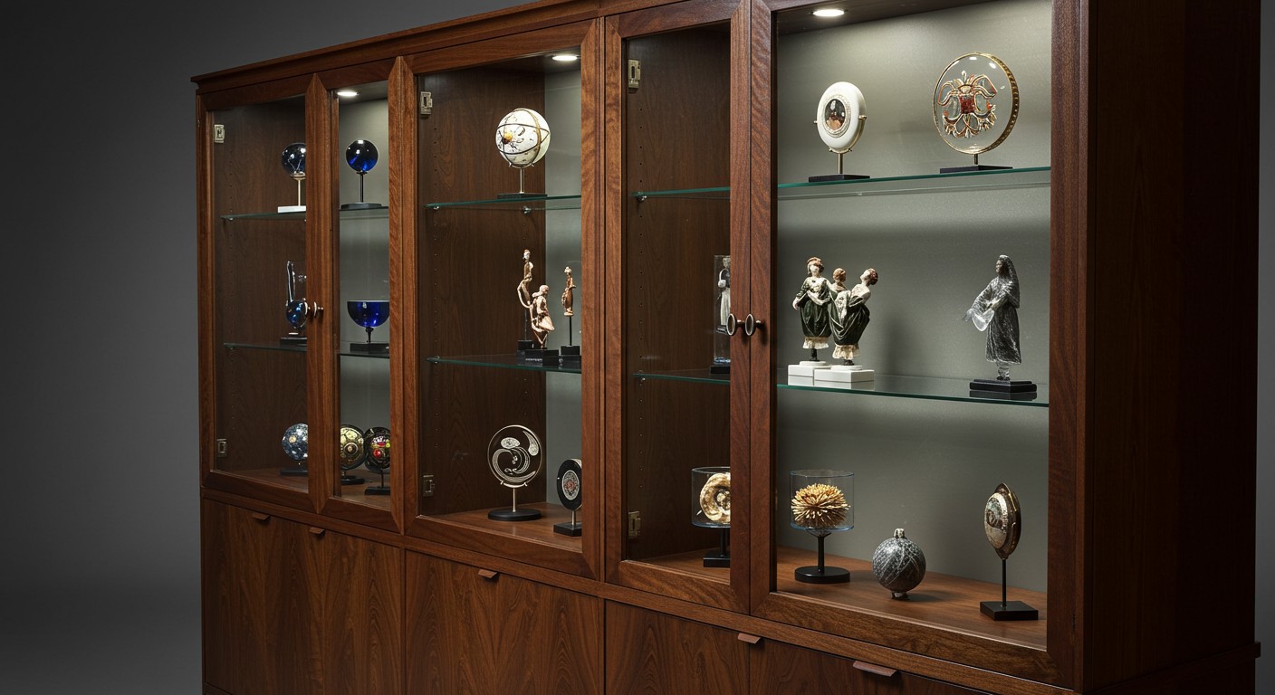 Витрина с полками корпусная мебель