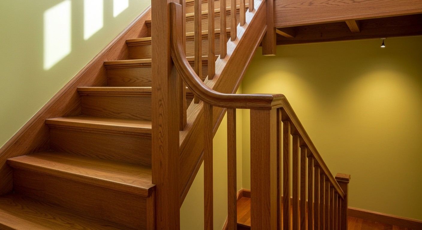 Лестница из твердых пород дерева